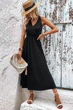 Surplice Neck Slit Sleeveless Dress • More Colors