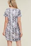 Snake Print T-Shirt Dress