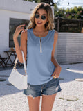 Half-Zip Round Neck Tank • More Colors