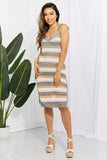 Striped Tie Shoulder Split Cover Up Dress • More Colors