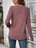 Round Neck Ribbed Long Sleeve T-Shirt • More Colors