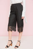 Black Lace Crop Pants