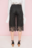 Black Lace Crop Pants