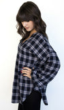 Balloon Sleeve Flannel Tunic