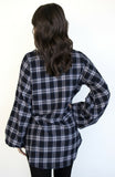 Balloon Sleeve Flannel Tunic