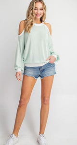 Serenity Cold Shoulder Top - Mint