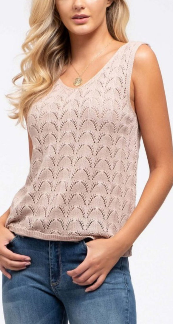 Savvy Knit Tank - Tan