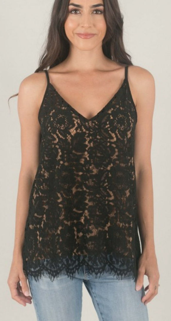 All Over Lace Cami - Black