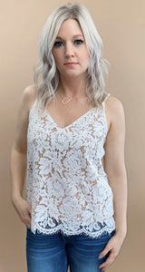 All Over Lace Cami - White