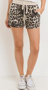 Leopard Drawstring Soft Shorts
