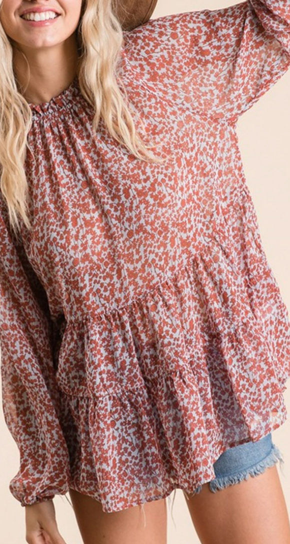 Bella Boho Sheer Floral Top