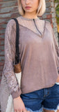 Timeless Zipper + Lace Top - Cocoa