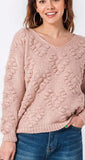 Oh My Heart Pom Sweater - Mauve