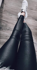 Faux Leather Look Moto Leggings