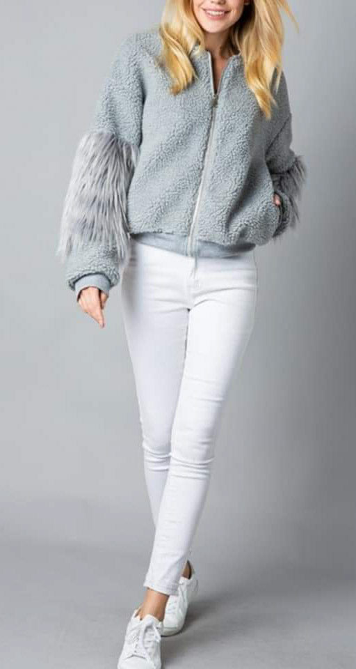 Faux Fur Bomber Jacket