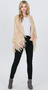 Fab Fringe Cardigan - Taupe