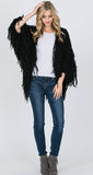 Fab Fringe Cardigan - Black