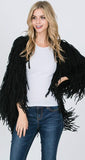 Fab Fringe Cardigan - Black