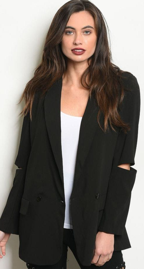 Slit Elbow Blazer