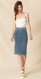 Knit Denim Cig Skirt