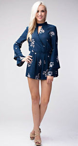 Long Sleeve Floral Romper