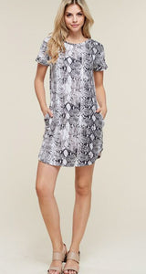 Snake Print T-Shirt Dress