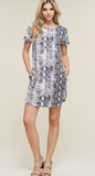 Snake Print T-Shirt Dress