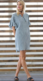 Ruffle Sleeve Cotton Dress