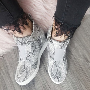 Zoey Wedge Sneakers - Snake