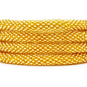 Stay Gold Glass Bead Bracelet
