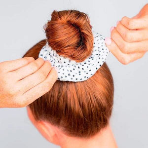 Microfiber Towel Scrunchie - White Micro Dot