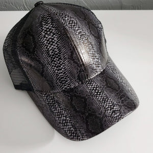 C.C High Pony/Messy Bun Ball Cap - Black Snake