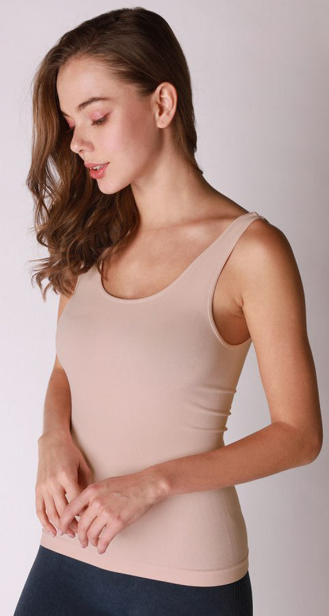 Comfort Stretch Tank/Waist Length - Iced Latte