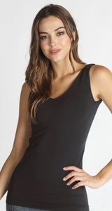 Reversible Comfort Stretch Tank - Black
