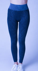 Snake Seamless Leggings - Vintage Denim