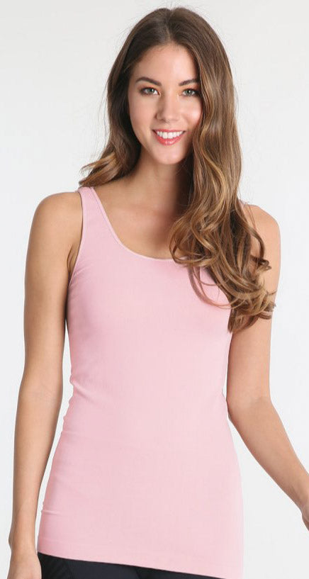 Comfort Stretch Tank/Long Length - Sugar Pink