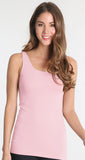 Comfort Stretch Tank/Long Length - Sugar Pink