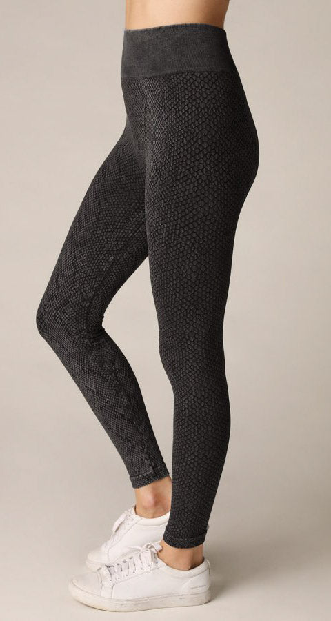 Snake Seamless Leggings - Vintage Black