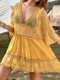 Lace Detail Plunge Cover-Up Dress • More Colors