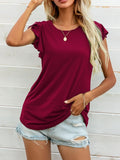 Round Neck Butterfly Sleeve Top • More Colors