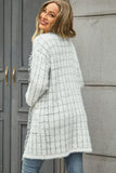 Plaid Fringe Trim Open Front Longline Cardigan • More Colors