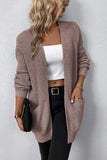 Rib-Knit Open Front Pocketed Cardigan • More Colors