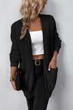 Rib-Knit Open Front Pocketed Cardigan • More Colors