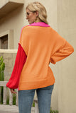 Color Block Round Neck Dropped Shoulder Sweater • More Colors