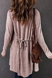 Long Sleeve Open Front Cardigan with Pocket