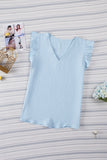 Ruffle Shoulder V-Neck Top • More Colors