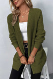 Rib-Knit Open Front Pocketed Cardigan • More Colors