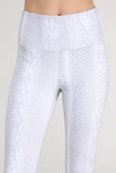 White Snake Capri Leggings