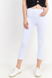 Scallop Hem Leggings - White