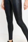 Faux Leather Look Moto Leggings